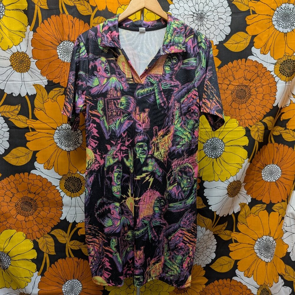 Neon Nightmare Fluorescent Frights Classic Universal Monsters Mini Dress